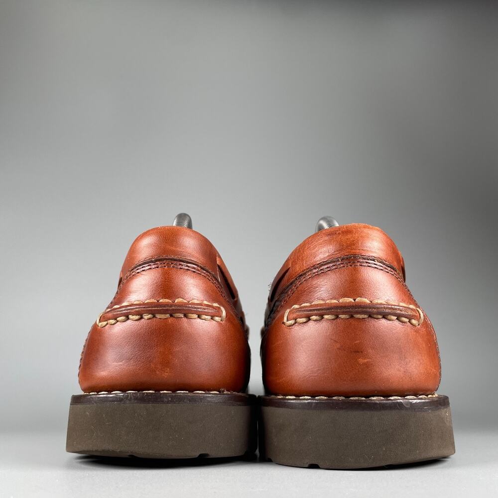 LL Bean Allagash Men's Size 10.5 D Brown Leather Slip On Penny Loafer Dress Shoe - Picture 3 of 9